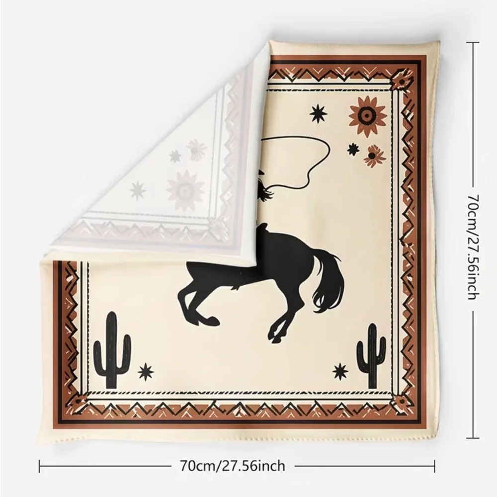 🐴 Western Cowgirl Horse & Lasso Bandana Scarf